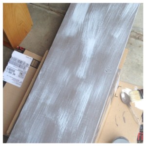 The dry brushing will look something like this before distressing. 