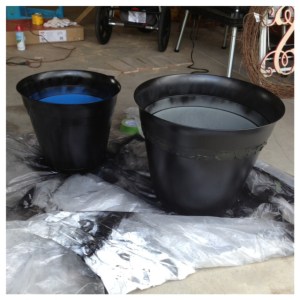 I didn't bother painting the insides since the dirt would cover the interior.