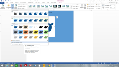setting transparency and changing color of image